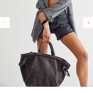 Free People Leslie Leather Distressed Tote Bag